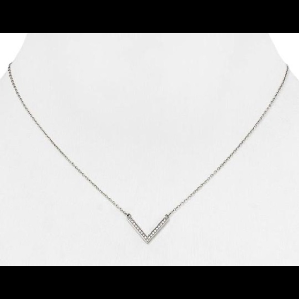 Michael Kors Arrow Pendant Necklace Silver Crystal